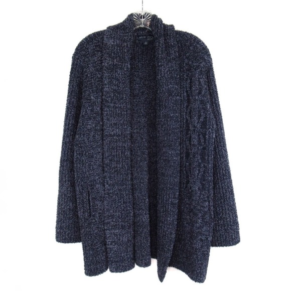 BAREFOOT DREAMS Blue CozyChic Cabin Cable Knit Cardigan Women’s Size Small - Picture 1 of 12